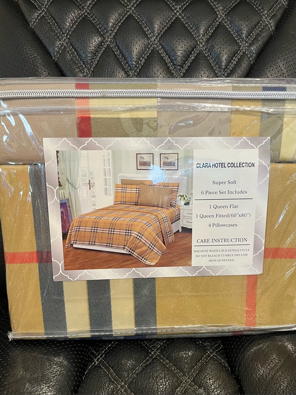 Hotel Collection Plaid Queen Bedding Set in Mustard and Black